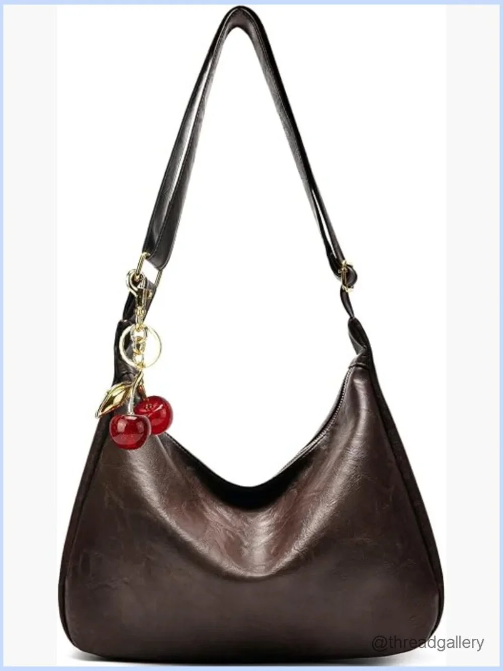 Soft Faux Leather Slouchy Hobo Bag - Foldable Crossbody Shoulder Purse Large